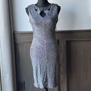 J Taylor Black silver Cocktail Dress sparkly SZ 8 NWT